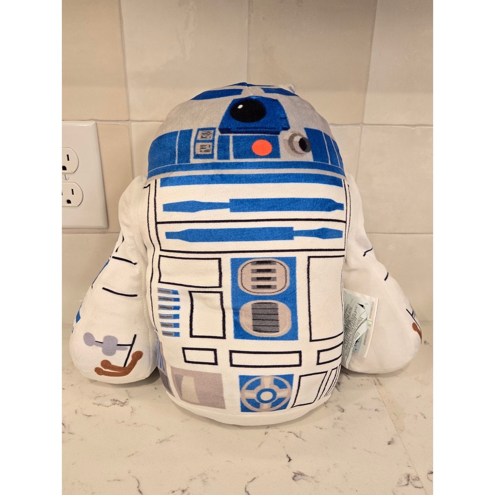 Star Wars R2-D2 Plush Droid Character Pillow Northwest Group Blue White 11 inch
